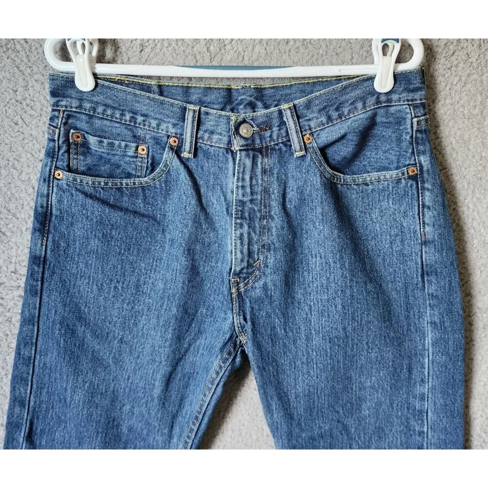 Levi's 505 Blue Denim Classic‎ Straight Leg Jeans Size 33 x 30 100% Cotton